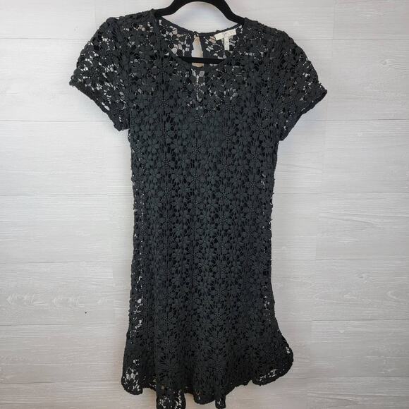 Joie Cotton Crochet Lace Dress Black XS - Picture 1 of 12
